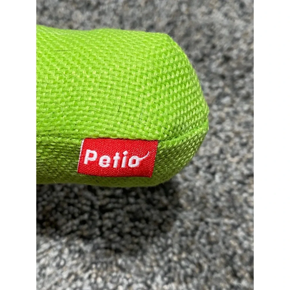 Petio Corn on the Cob Cotton Rope Dog Chew Toy Yellow Green Braided Squeaker Toy